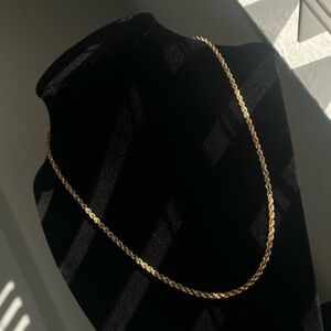 18k Yellow Gold Rope Chain Necklace 18 Inches Italian Gold